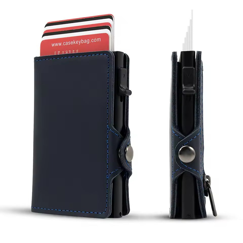 RFID Leather Pop-Up Wallet – Smart Wallet with Coin Pocket
