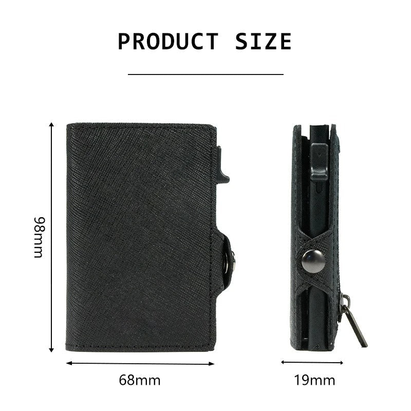 RFID Slim Wallet - Leather Pop-Up Card Holder Men's Wallet