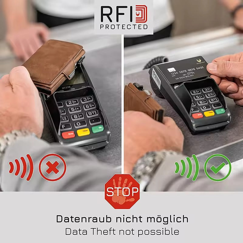 RFID Leather Men's Wallet – Compact Minimalist Wallet