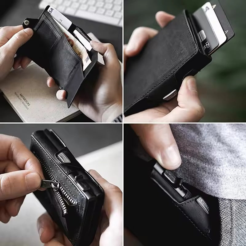 RFID Leather Men's Wallet – Compact Minimalist Wallet