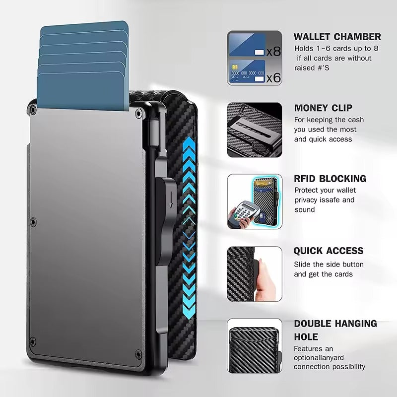 RFID Slim Pop-Up Wallet – Aluminum Card Holder Men's Wallet