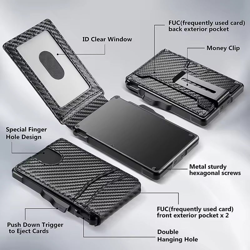 RFID Slim Pop-Up Wallet – Aluminum Card Holder Men's Wallet