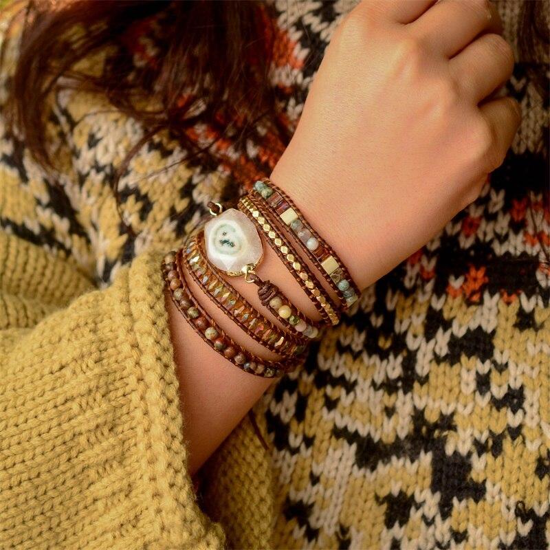 Lunara - Elegant Agate Moonlight Wrap Bracelet