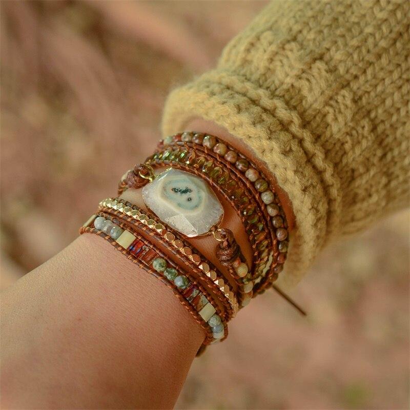 Lunara - Elegant Agate Moonlight Wrap Bracelet