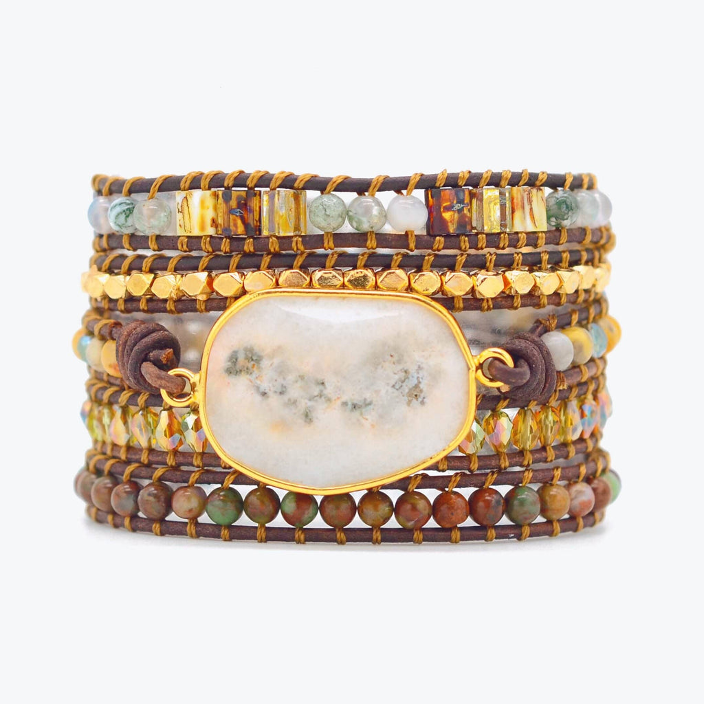 Lunara - Elegant Agate Moonlight Wrap Bracelet