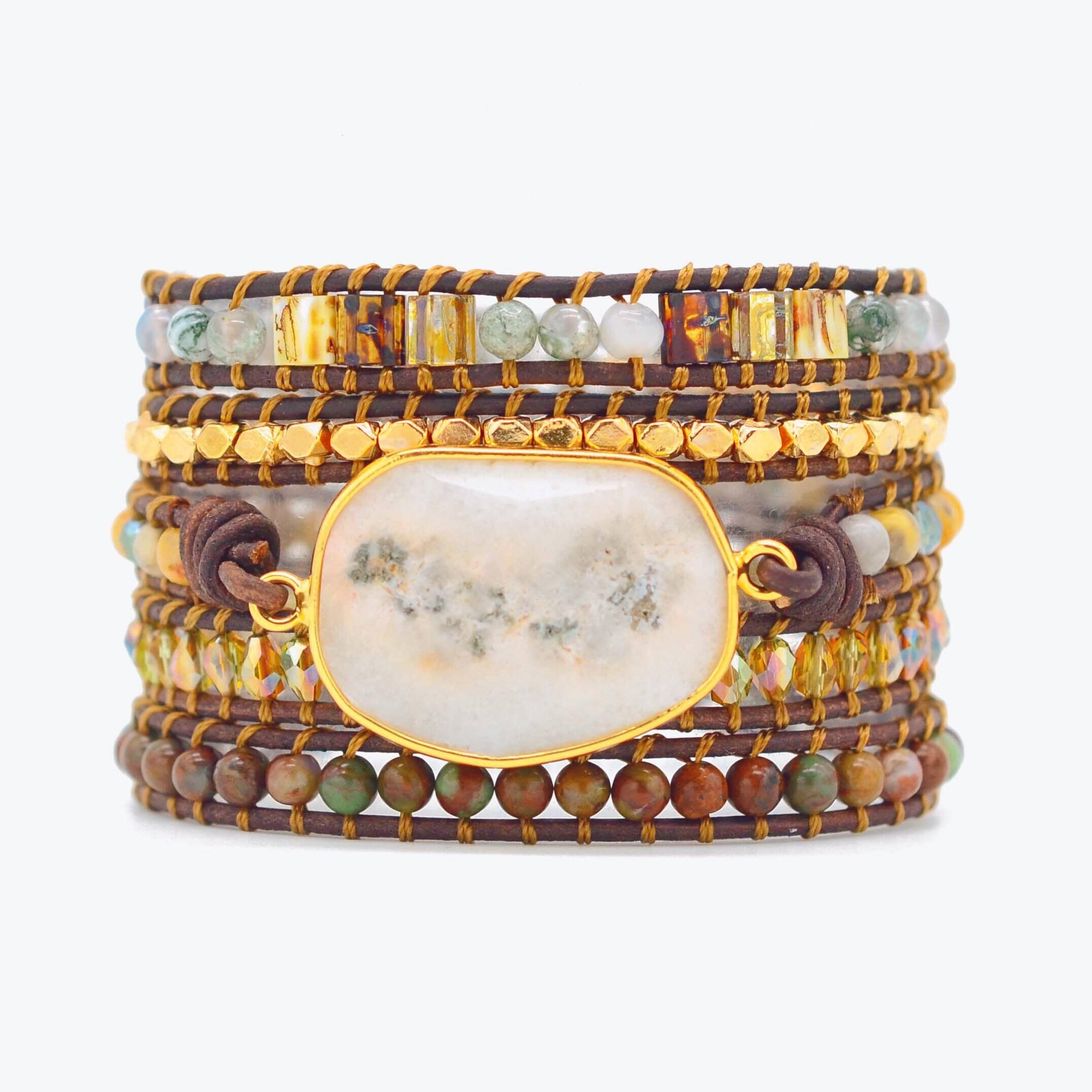 Lunara - Elegant Agate Moonlight Wrap Bracelet