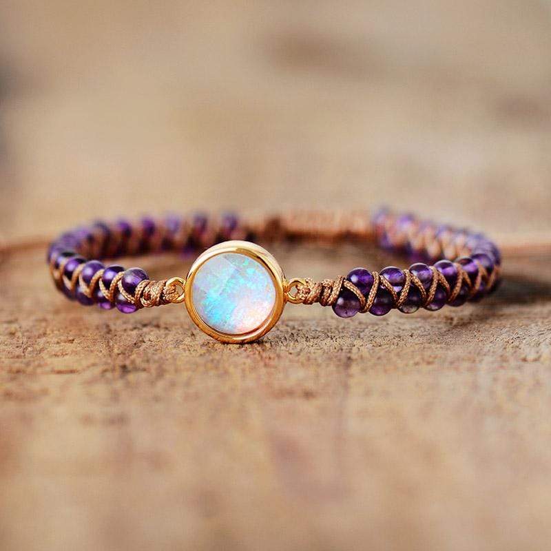 Aurielle – Amethyst-Opal Yoga Bracelet for Harmony