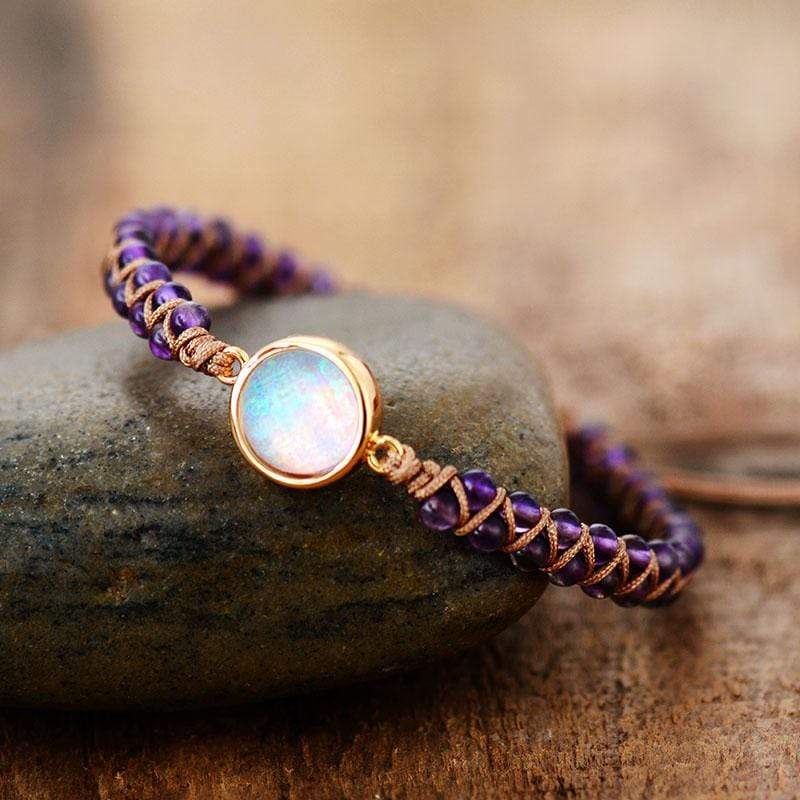 Aurielle – Amethyst-Opal Yoga Bracelet for Harmony