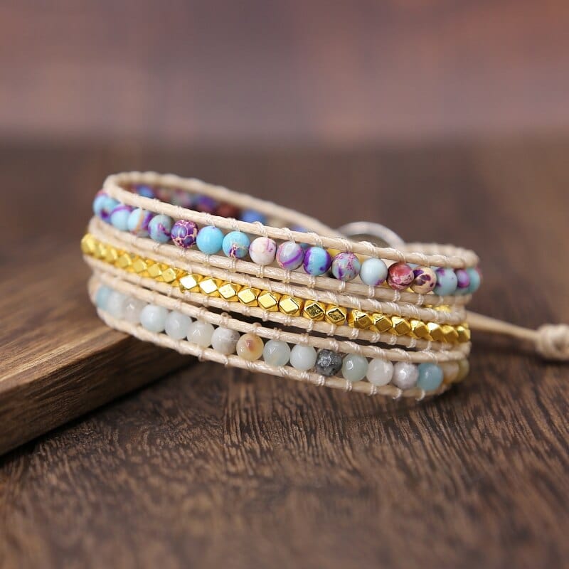 Seductive Amaryllis Jasper Wrap Bracelet for Essential Energy