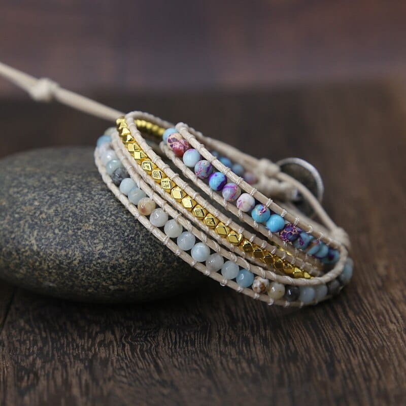 Seductive Amaryllis Jasper Wrap Bracelet for Essential Energy