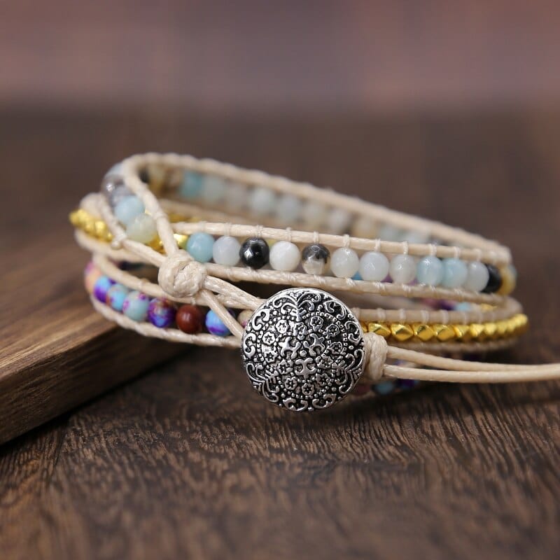 Seductive Amaryllis Jasper Wrap Bracelet for Essential Energy