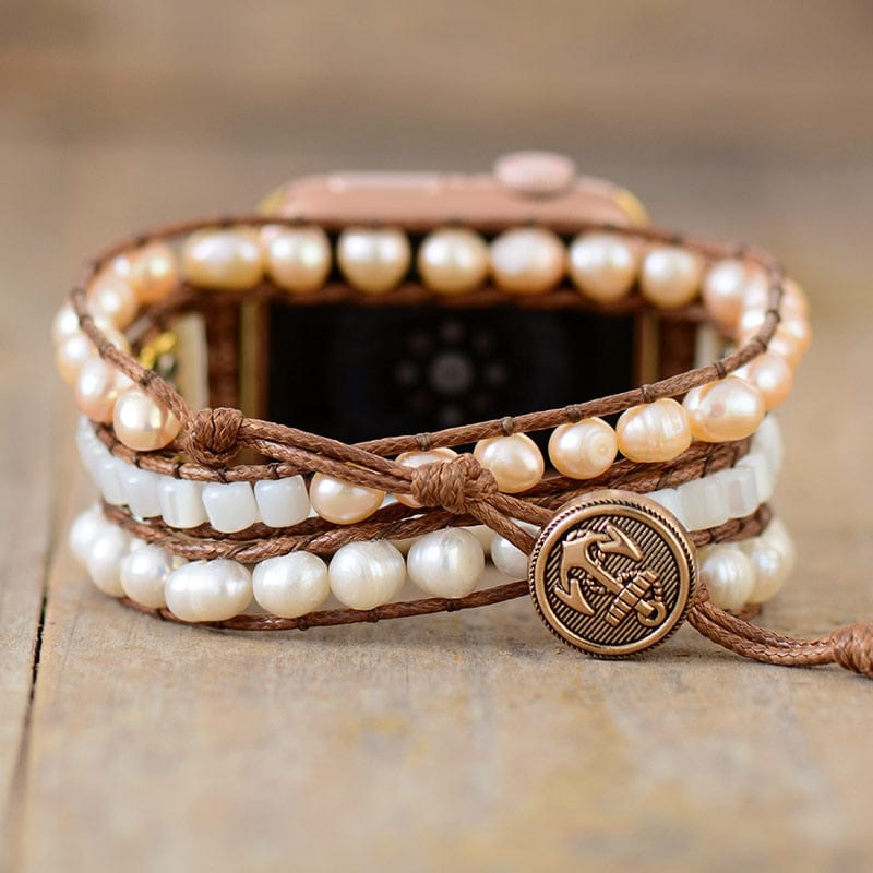 Elvianne - Luxury Freshwater Pearl Wrap Strap for Apple Watch
