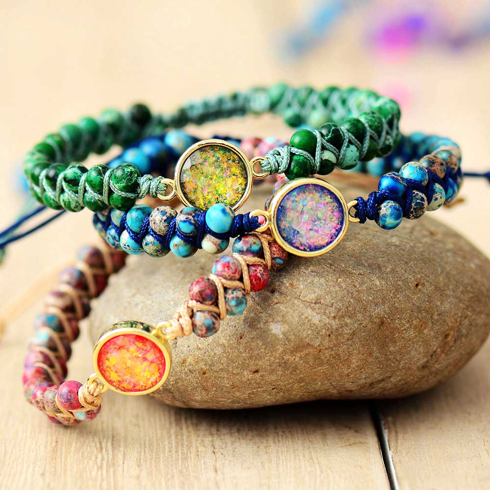 Gaia Opal and Jasper Earth Bracelet - Unique and Elegant