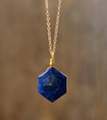 Lapis Lazuli Hexagon Necklace – Timeless Elegance