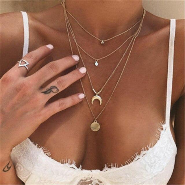Selania - Elegant Half Moon Necklace