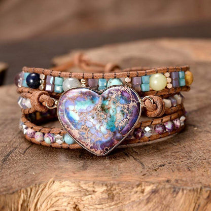 Amaris - Elegant Jasper Heart Bracelet