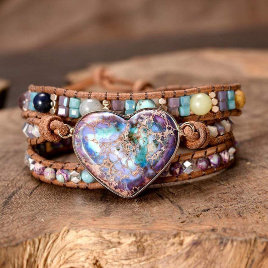 Amaris - Elegant Jasper Heart Bracelet