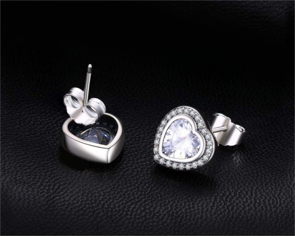 Celestia Heart-Shaped Earrings with Silver Zirconia - An Enchanting Accessory