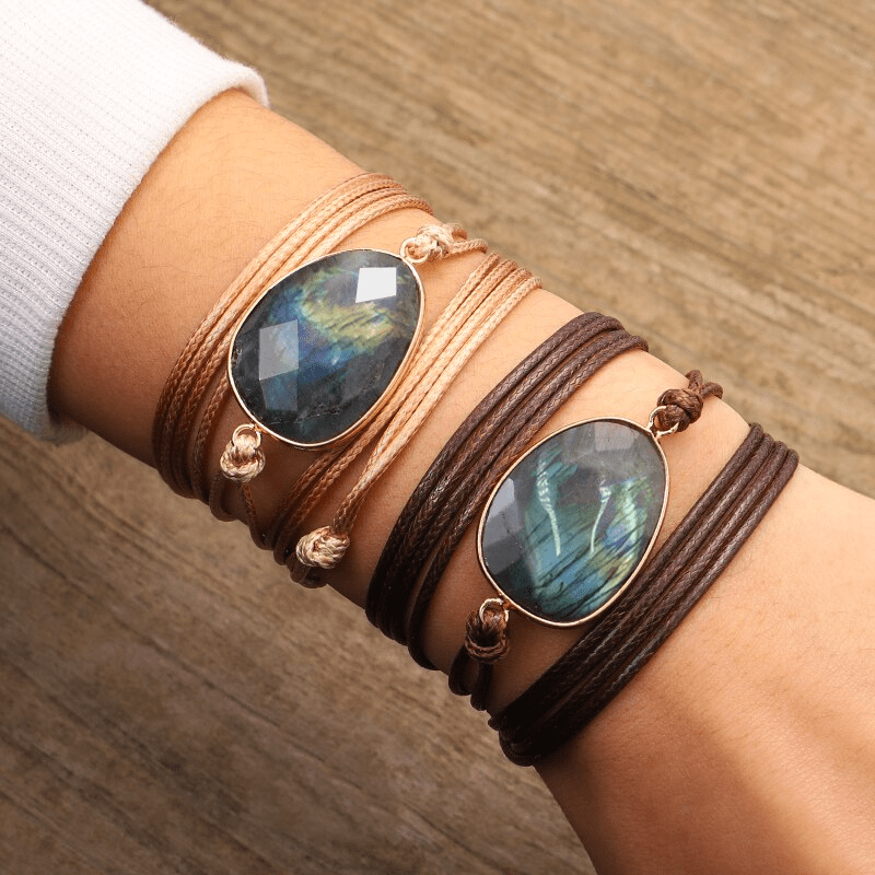 Labradorite Cord Bracelet - Lunaria Elegance