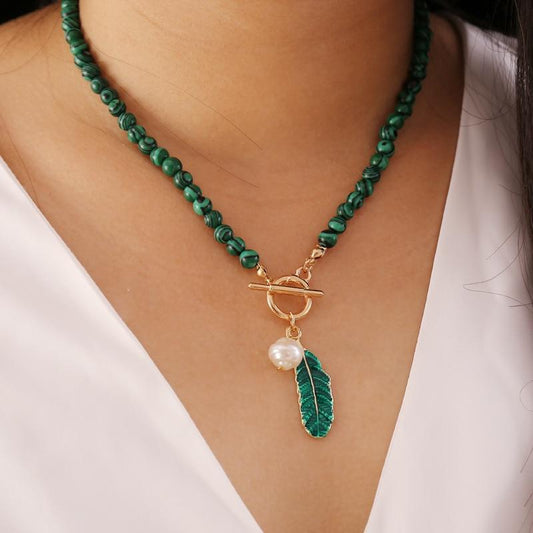Thalina – Malachite Natural Gemstone Necklace