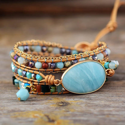 Amazonite Bracelet – Stylish Sea Blue Wrap Bracelet