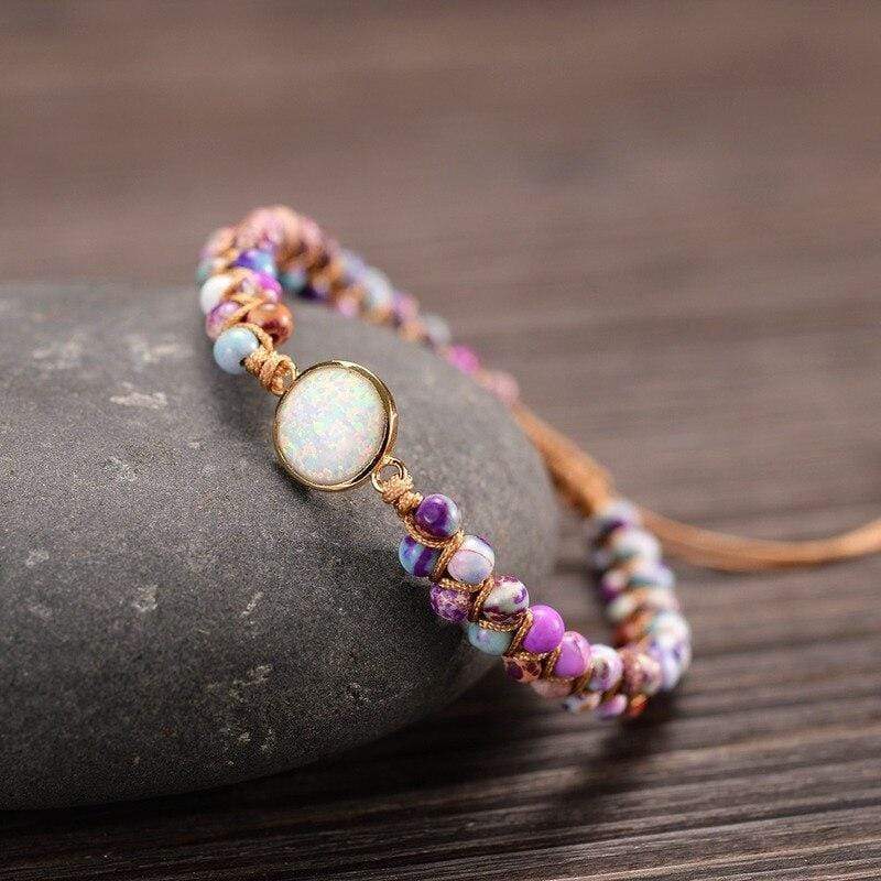 Aurielle – Amethyst-Opal Yoga Bracelet for Harmony