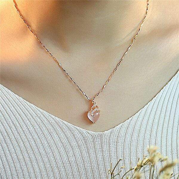 OpalHeart - Elegant Heart-Shaped Necklace by Calista