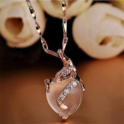 Calista Heart - Elegant Opal Necklace