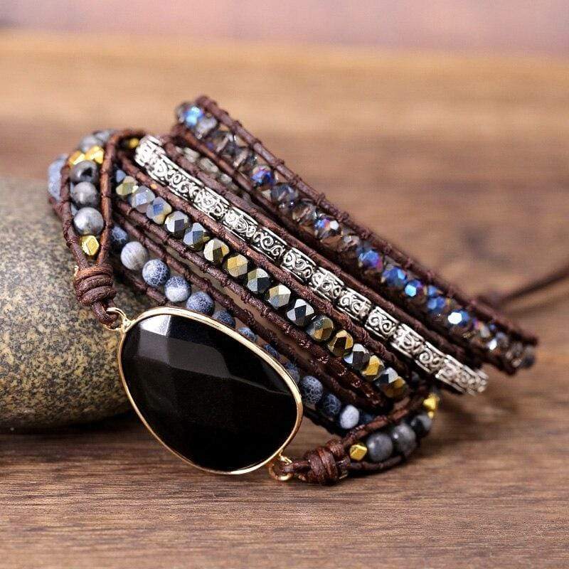 OnyxGlow – Luxurious Wrap Bracelet for Women