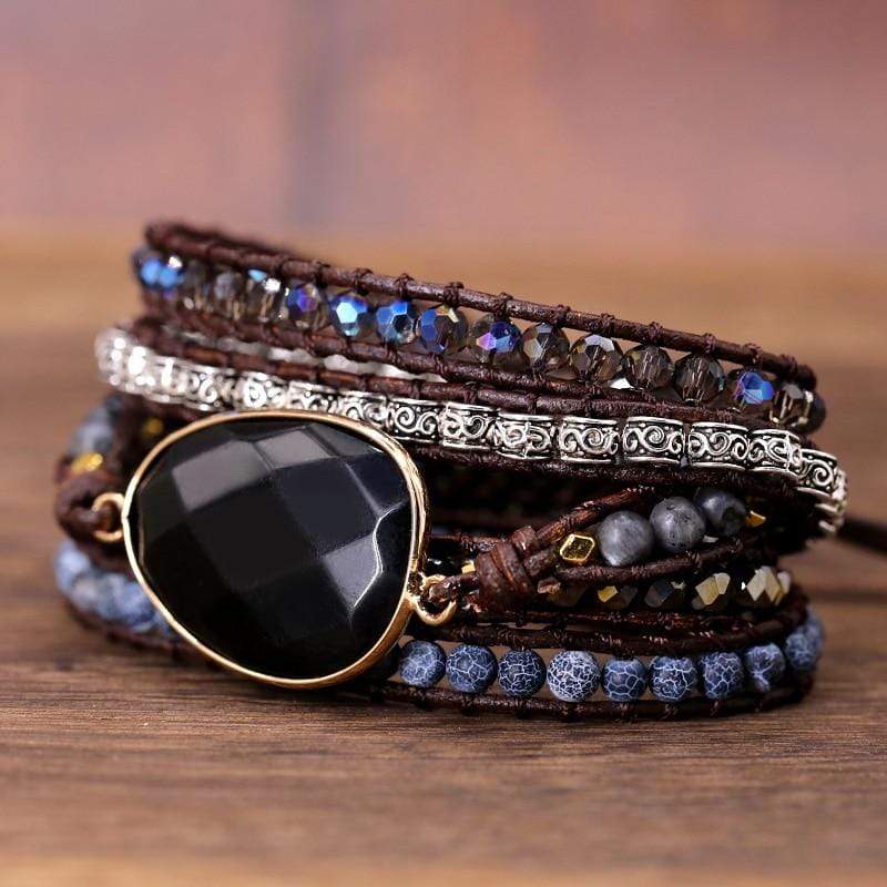 OnyxGlow – Luxurious Wrap Bracelet for Women