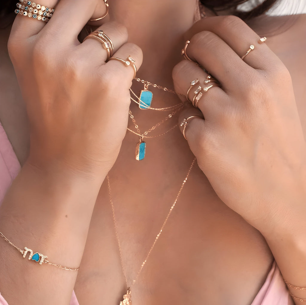 Talia Necklace – Trendy Multilayer Turquoise Necklace