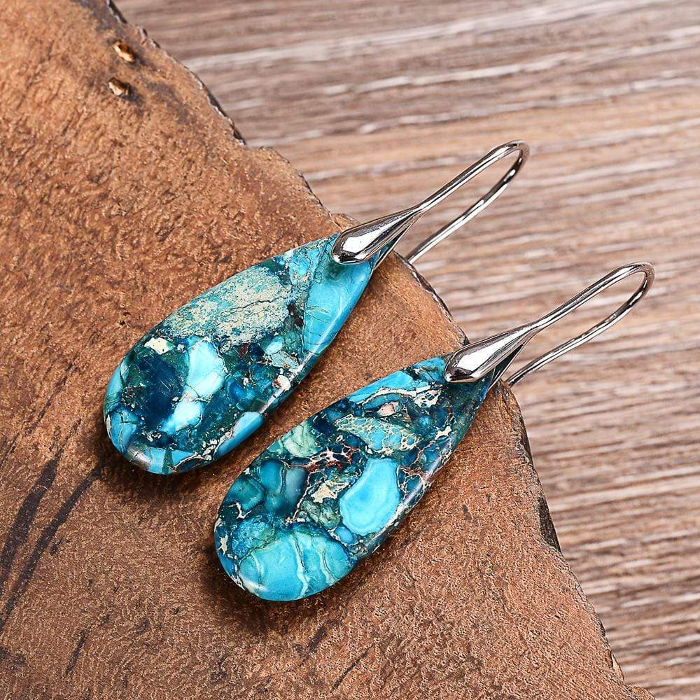Meliora - Elegant Blue Jasper Earrings