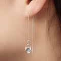 Isalyn – Elegant Long Rhinestone Drop Earrings