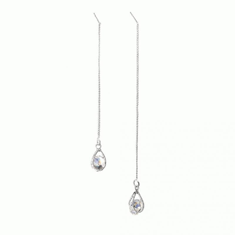 Isalyn - Elegant Long Rhinestone Drop Earrings