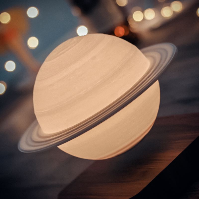 SaturnGlow – Floating Designer Lamp with 3D-Print Technology