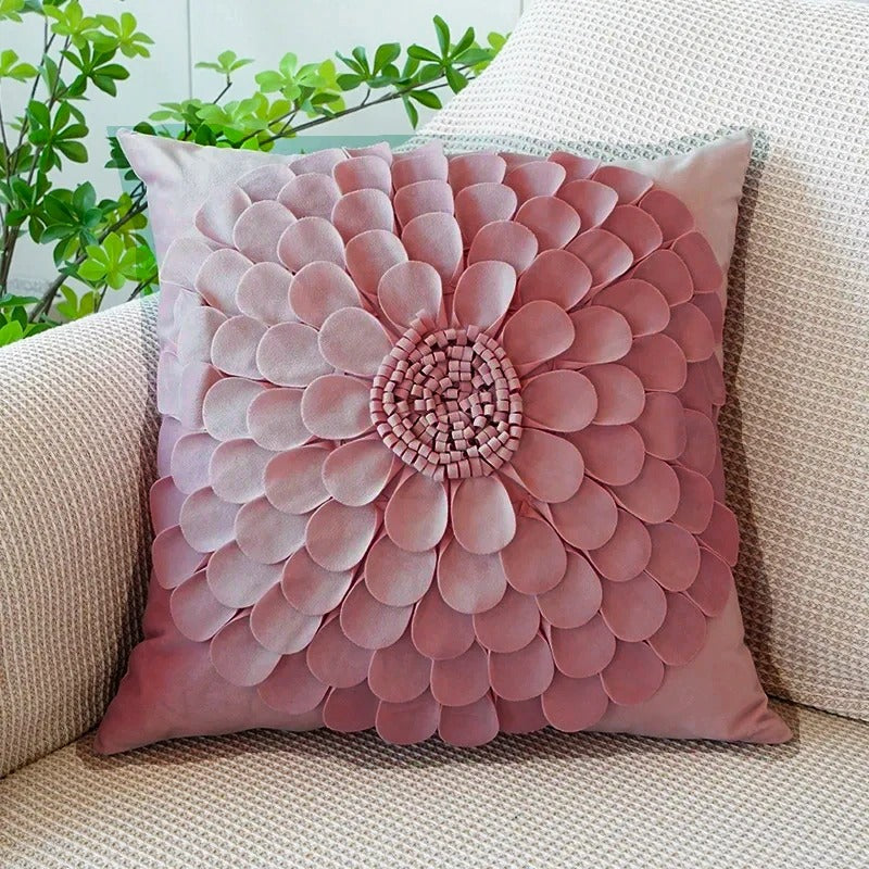 VelourVista Cushion Cover - Cute Pink Bunny Pillow for an Enchanting Interior