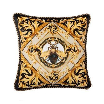 Luxury Golden Bee Print Cushion Cover for Elegant Interiors