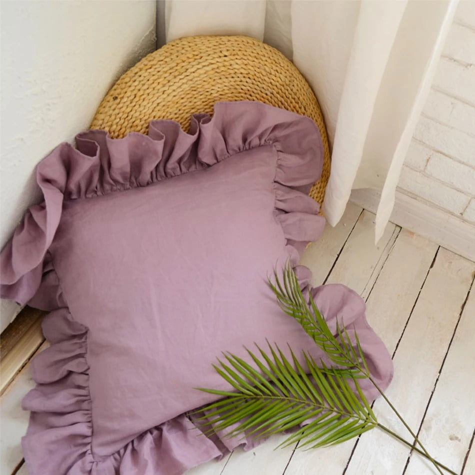 Elegant Linen Pillowcase - with Ruffles for Ultimate Comfort