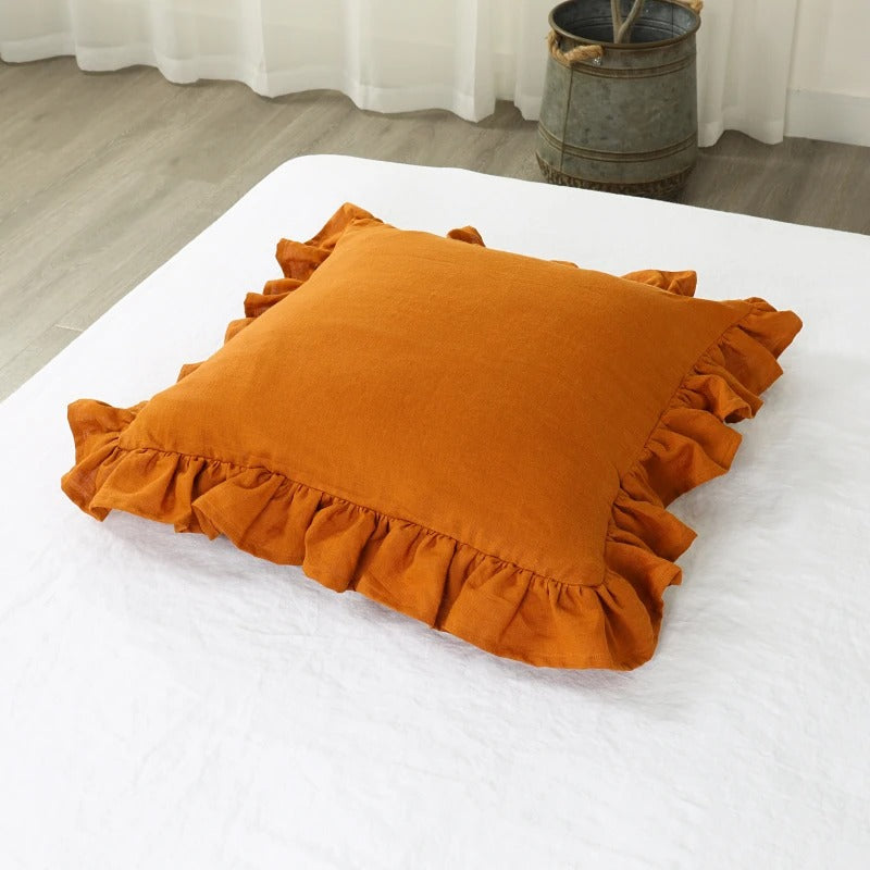 Elegant Linen Pillowcase - with Ruffles for Ultimate Comfort