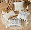 Bohemian SatinCiel Cushion Cover - Luxury Cushion Cover Whiteh Tufted Design for Every Interior