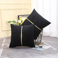 Noir Élégance Cushion Cover - Luxury Velvet Cushion Cover Whiteh Golden Sequins - Refine Your Interior