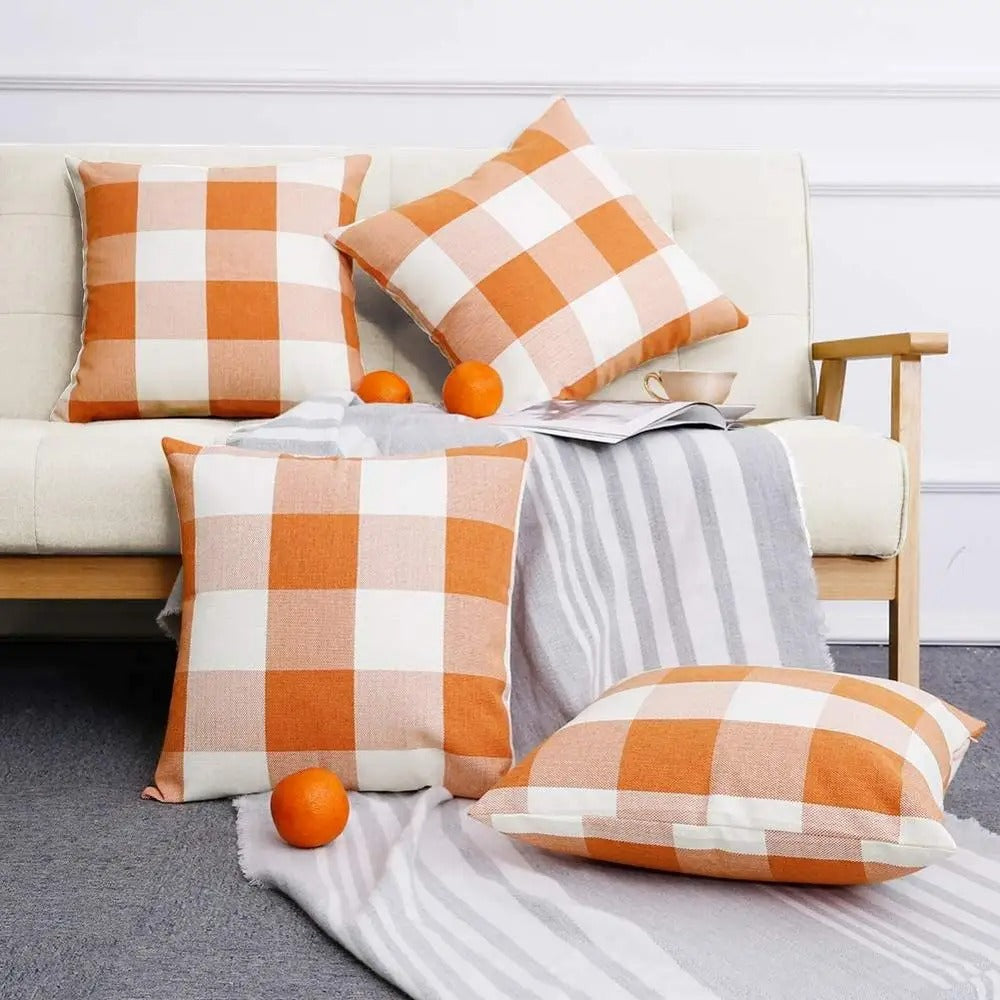 Harmonie Home Cushion Cover - Timeless Checkered Cushion Cover for Any Interior