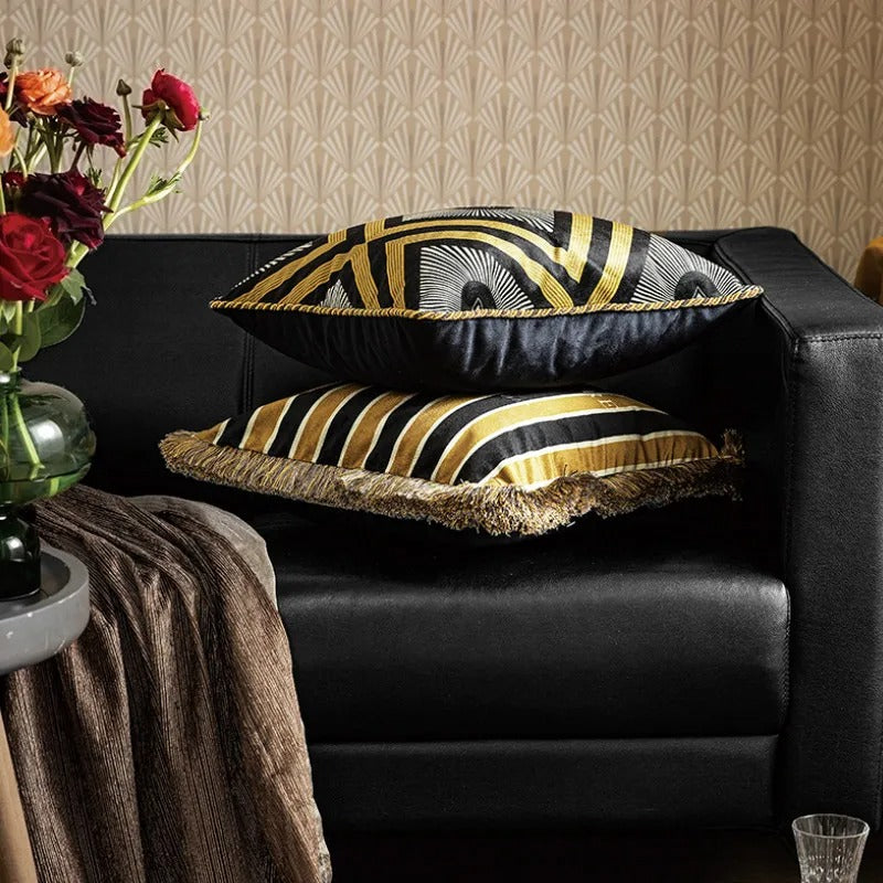 Luxury Golden Bee Print Cushion Cover for Elegant Interiors