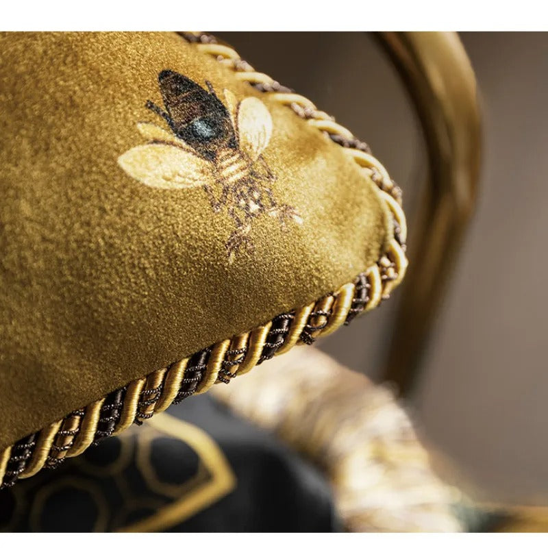 Luxury Golden Bee Print Cushion Cover for Elegant Interiors