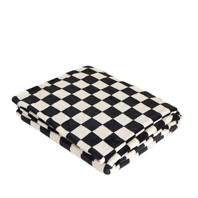 Tessellé Throw – Luxury Coral Velvet Plaid