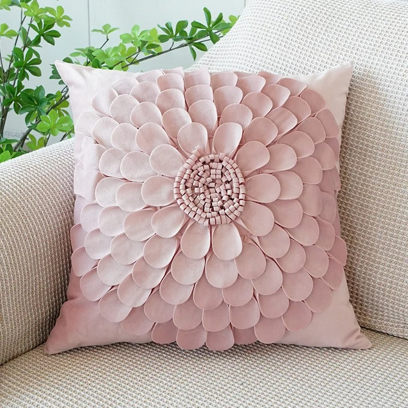 VelourVista Cushion Cover - Cute Pink Bunny Pillow for an Enchanting Interior