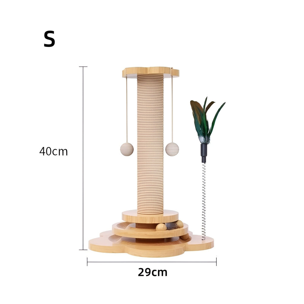 WoodPounce - Elegant Wooden Cat Toy for Interactive Play
