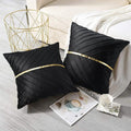Noir Élégance Cushion Cover - Luxurious Velvet Cushion Cover with Gold Sequins - Refine Your Interior