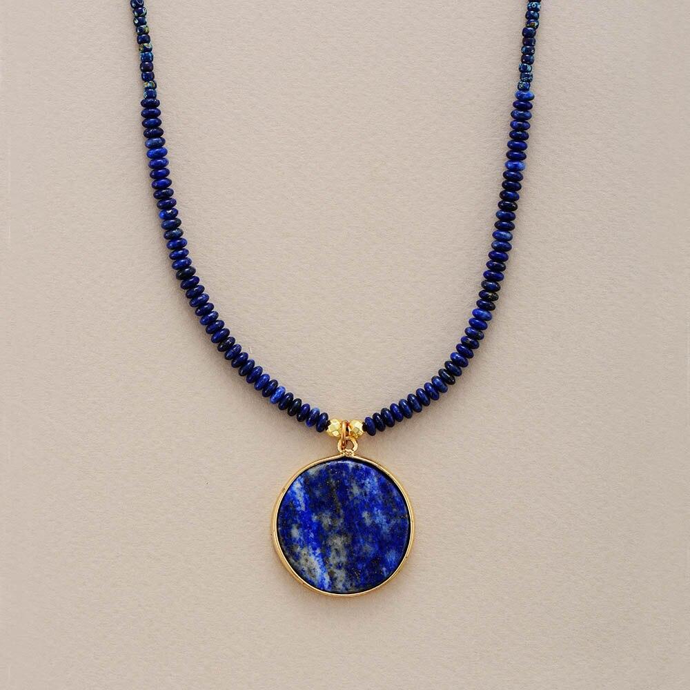 Lapis Charm Necklace – Elegant Round Necklace