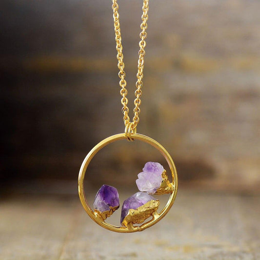 Evelyne Necklace – Elegant Necklace with Rough Amethyst